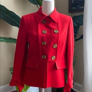 Ellen Tracy Red Double Breasted Jacket